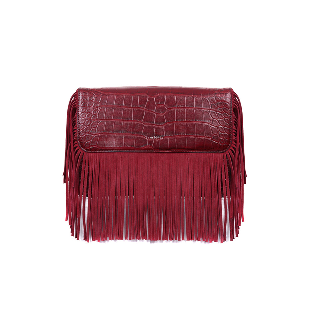 Bonnie Crossbody FauxCroc Ruby