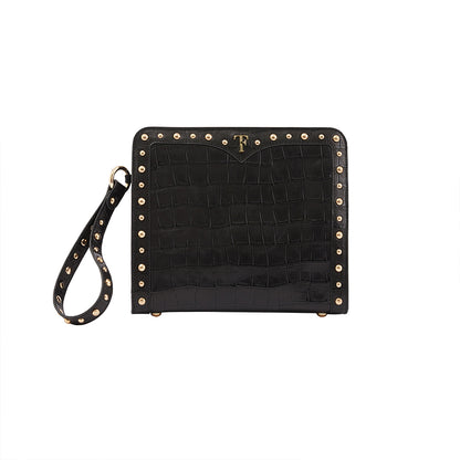 Layla Mystique Clutch - Nero Croc Effect