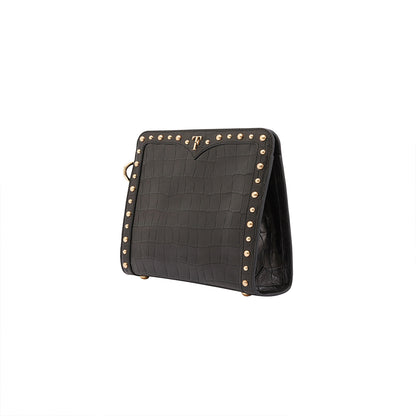 Layla Mystique Clutch - Nero Croc Effect