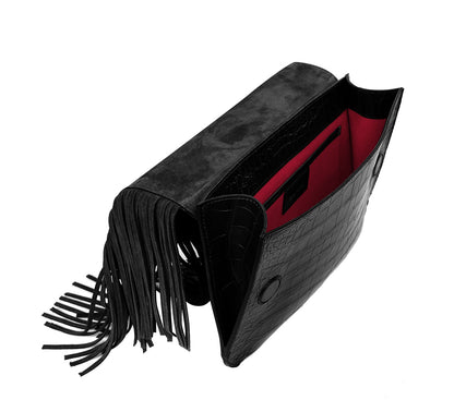 Bonnie Crossbody FauxCroc Black